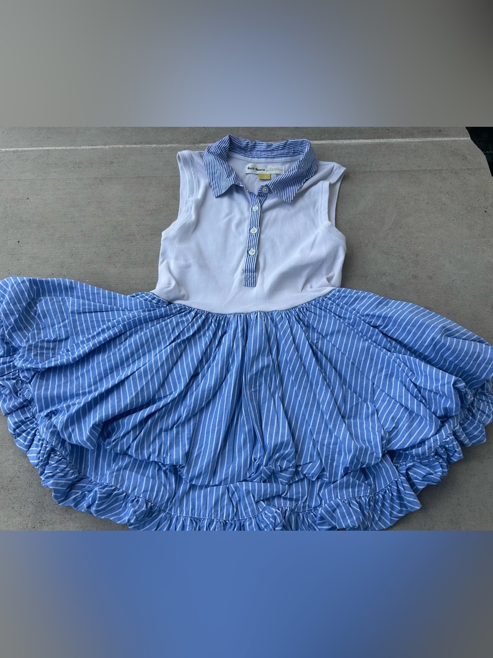 Pernille Rosenkilde Anthropologie Peplum Polo Tank Top Striped Bubble M